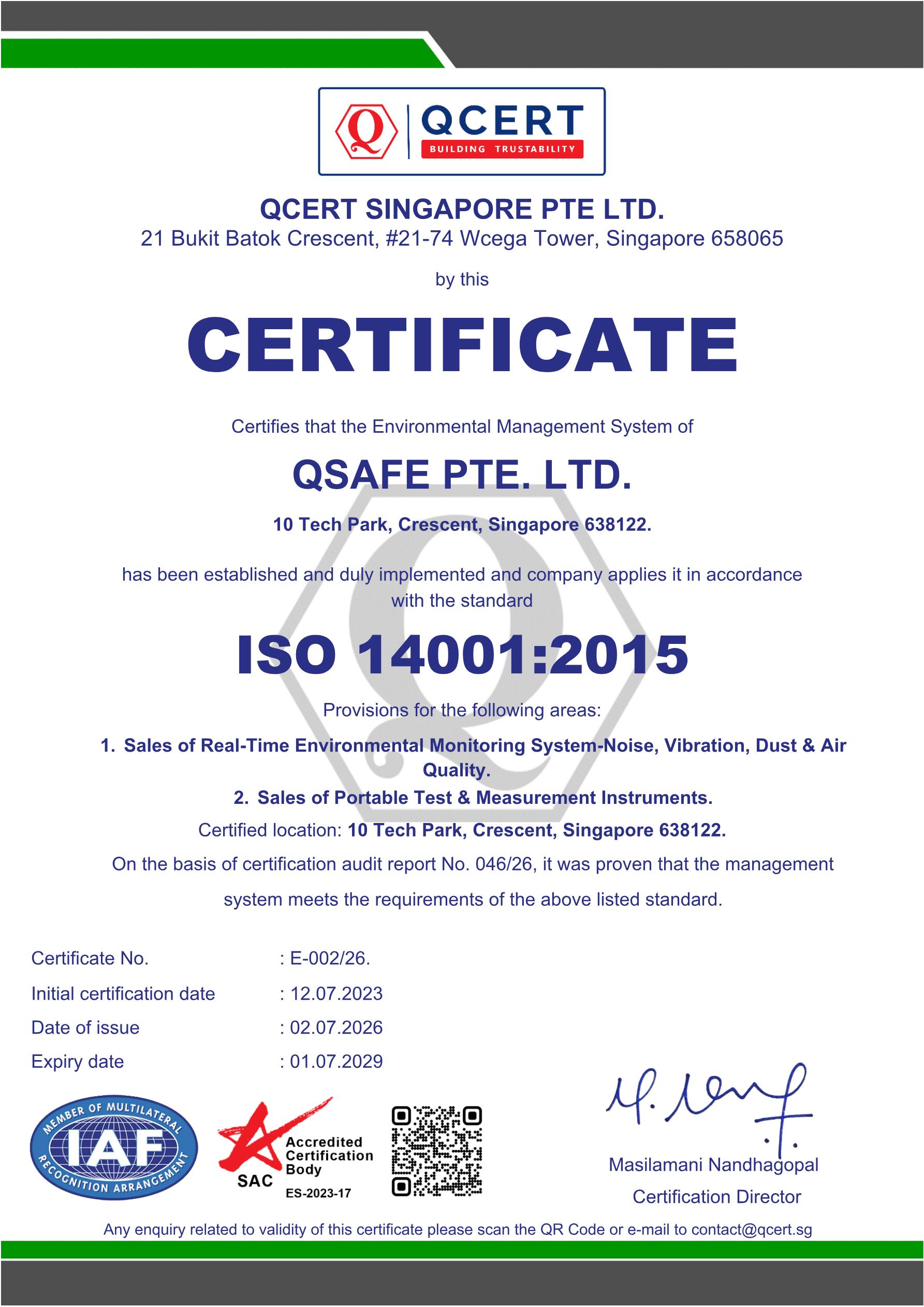 ISO 14001 Certification