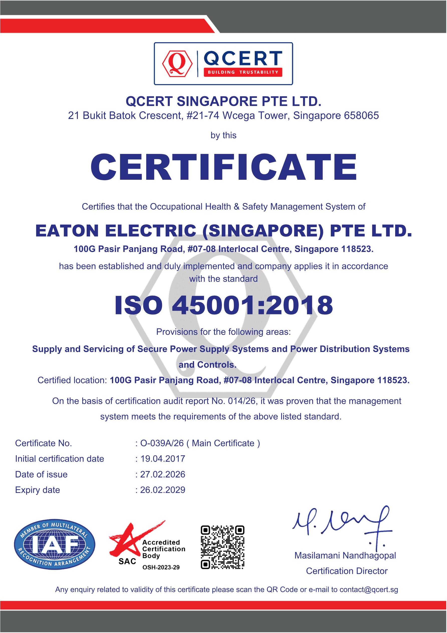 ISO 45001 Certification